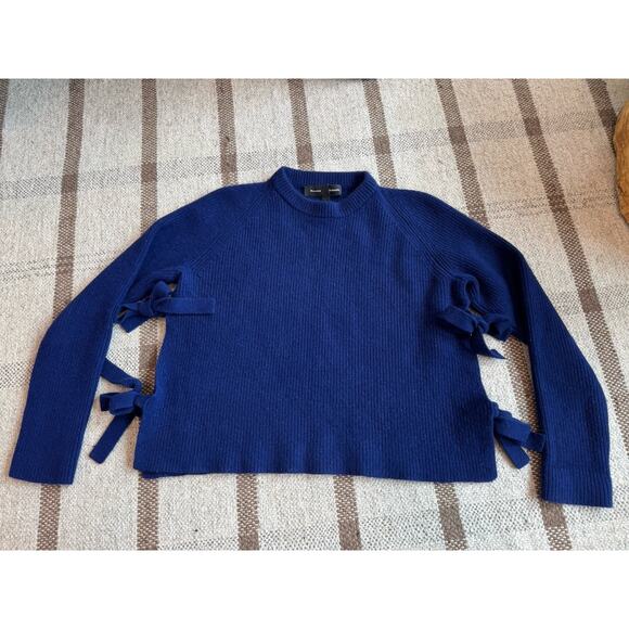 Proenza Schouler Wool Cashmere Knit Sweater Blue Women’s Small Tie Side - Picture 1 of 12
